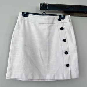 Ann Taylor Cream Mini Skirt With Buttons